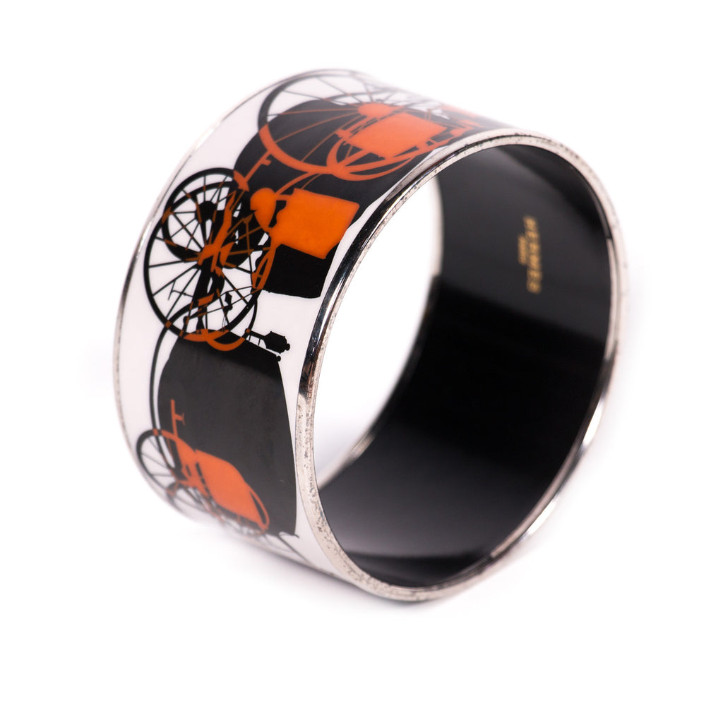 Hermes Extra Wide Printed Enamel Bracelet