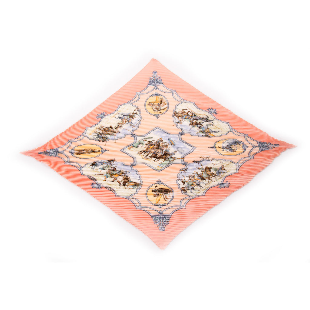 Hermes Les Cheavaux Des Moghols Printed Silk Scarf