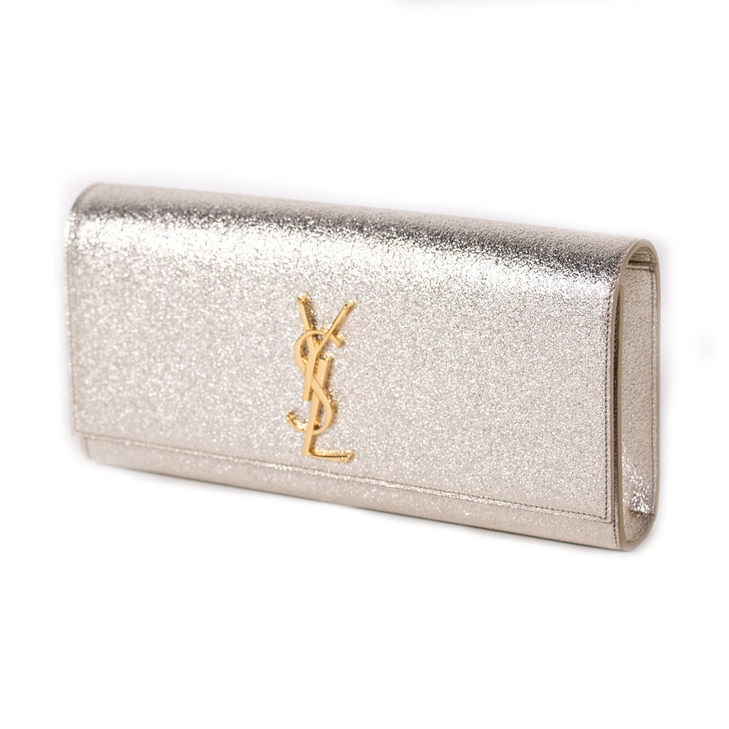 Saint Laurent Monogram Metallic Clutch Bags Yves Saint Laurent - Shop authentic new pre-owned designer brands online at Re-Vogue