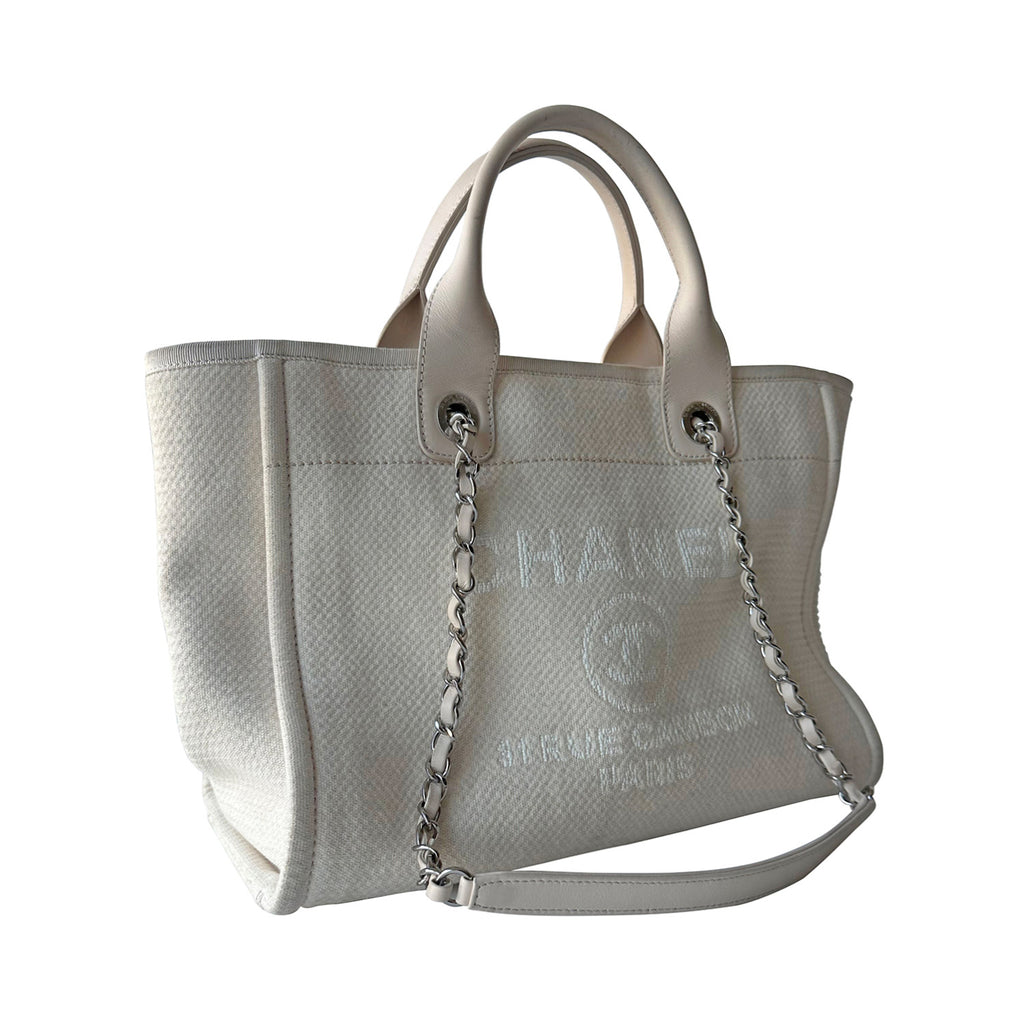 Shop authentic Chanel Deauville Small Shopper Tote Bag at revogue