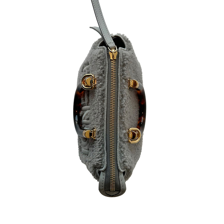 Fendi By The Way Shearling Shoulder Bag