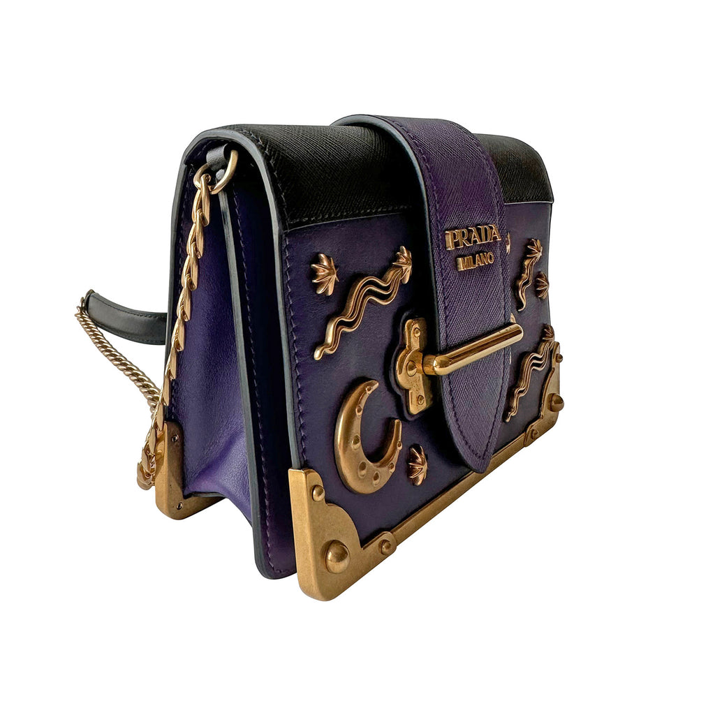 Prada Purple Saffiano and Leather Astrology Celestial Cahier