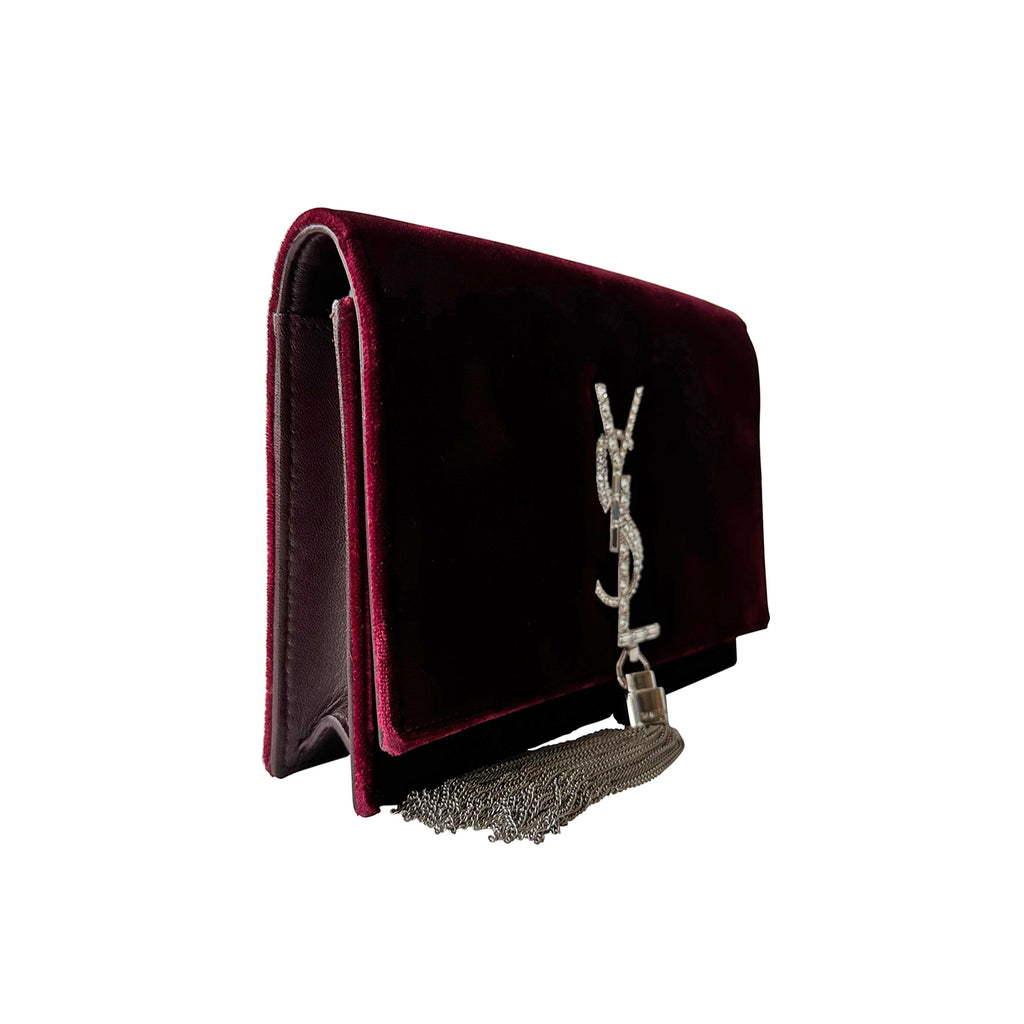 Saint Laurent Kate Velvet Shoulder Bag