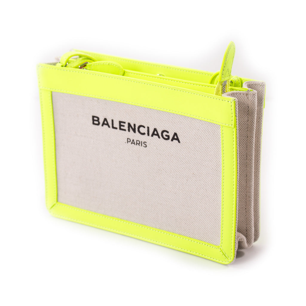 Balenciaga Leather and Canvas Shoulder Bag Bags Balenciaga - Shop authentic new pre-owned designer brands online at Re-Vogue