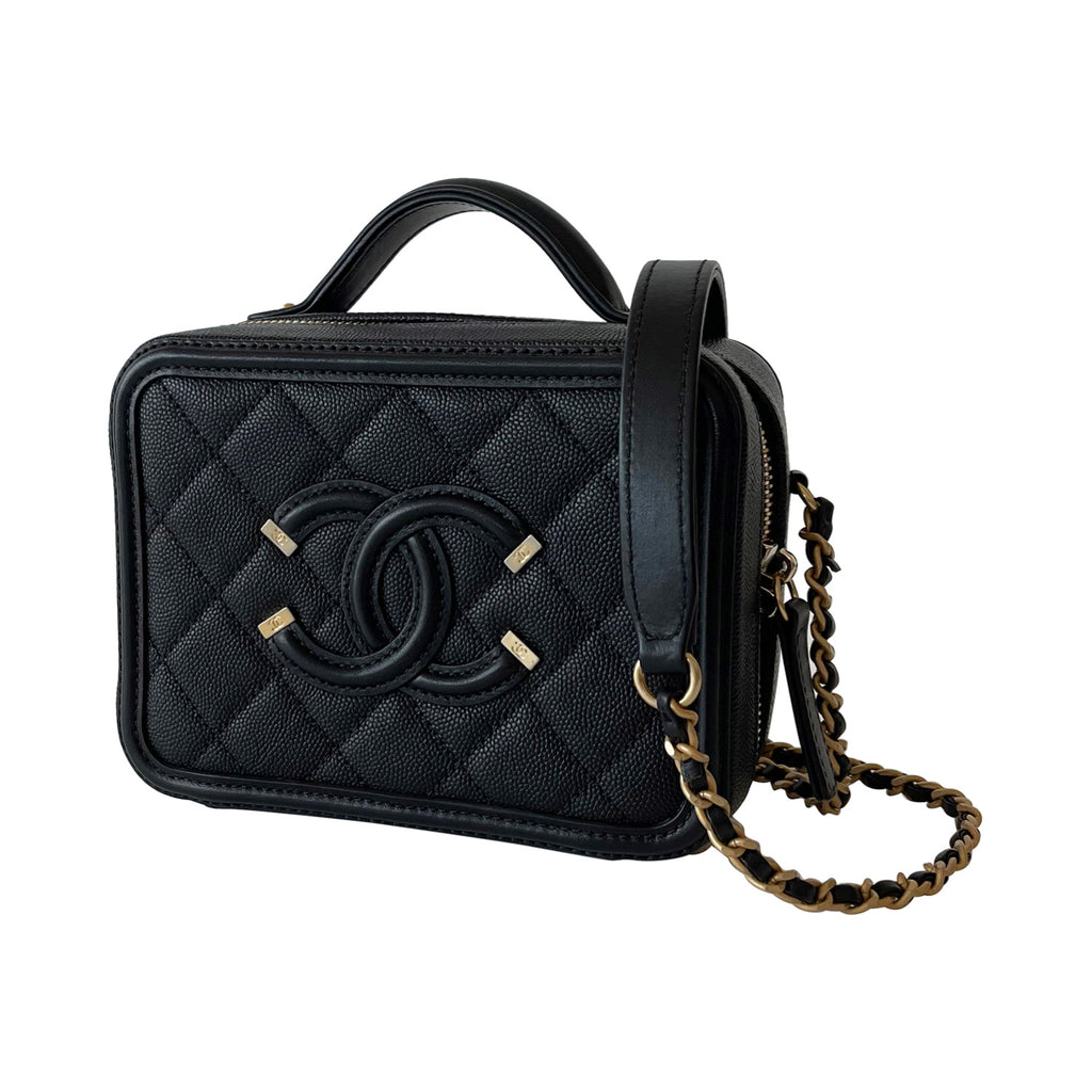 Shop authentic Chanel Small Filigree Vanity Case at revogue for