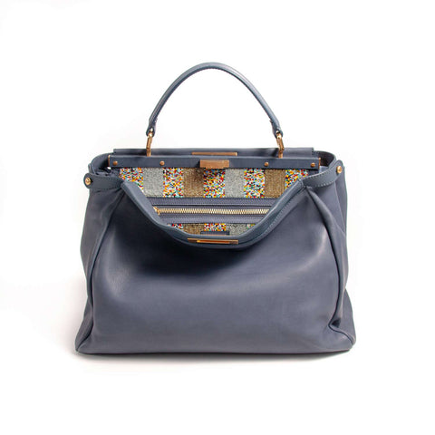 Fendi 2Jours Petite Embellished Leather Tote