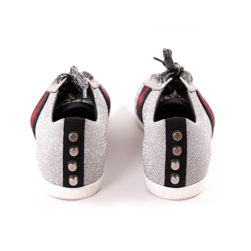 Gucci Glitter Web Sneaker With Studs Shoes Gucci - Shop authentic new pre-owned designer brands online at Re-Vogue