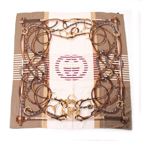 Hermes Printed Silk Scarf