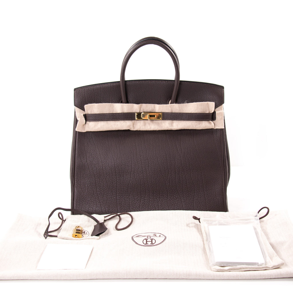 Hermès Birkin 36 HAC Cafe Fjord Leather Bags Hermès - Shop authentic new pre-owned designer brands online at Re-Vogue