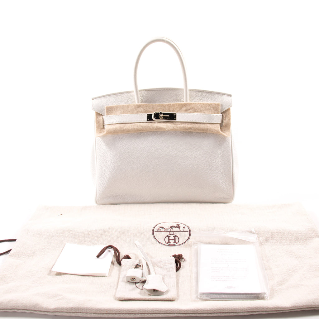 Hermès Birkin 30 White Clemence Leather Bags Hermès - Shop authentic new pre-owned designer brands online at Re-Vogue