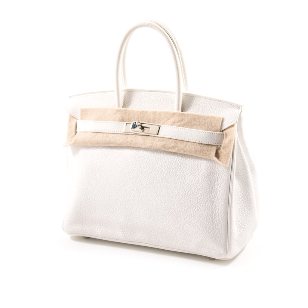 Hermès Birkin 30 White - Clemence Leather GHW