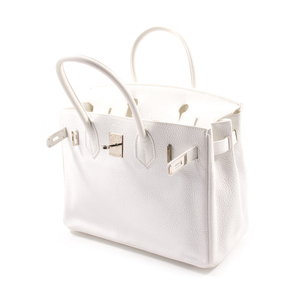 Hermès White Clemence Birkin 30 QGB0Q20JWB011