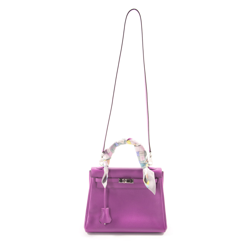 Hermès Kelly 25 Retourne Violet Courchevel Bags Hermès - Shop authentic new pre-owned designer brands online at Re-Vogue