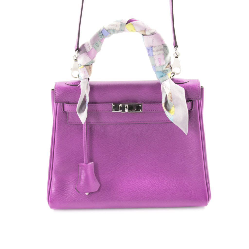 Hermès Kelly 25 Retourne Violet Courchevel Bags Hermès - Shop authentic new pre-owned designer brands online at Re-Vogue