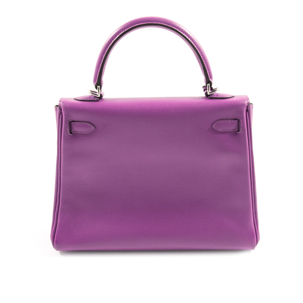 Hermès Kelly 25 Retourne Violet Courchevel Bags Hermès - Shop authentic new pre-owned designer brands online at Re-Vogue