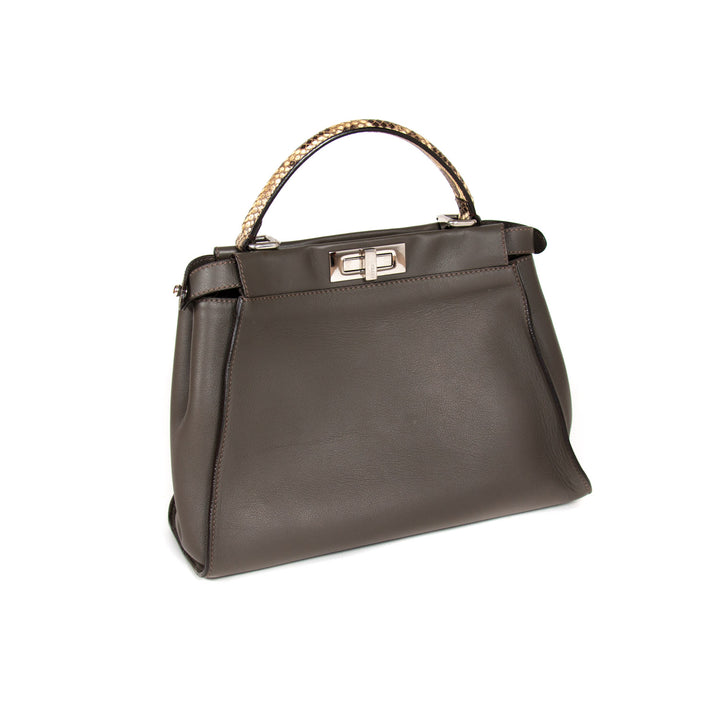 Fendi Python Trim Medium Peekaboo Bag