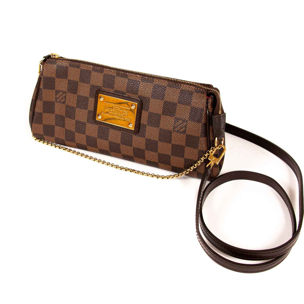 Louis Vuitton, Bags, Authentic Htf Louis Vuitton Damier Ebene Eva Clucth