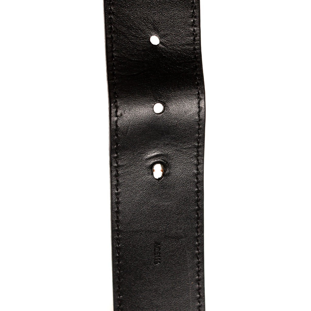 Louis Vuitton Taiga Leather Belt Black Pony-style calfskin ref