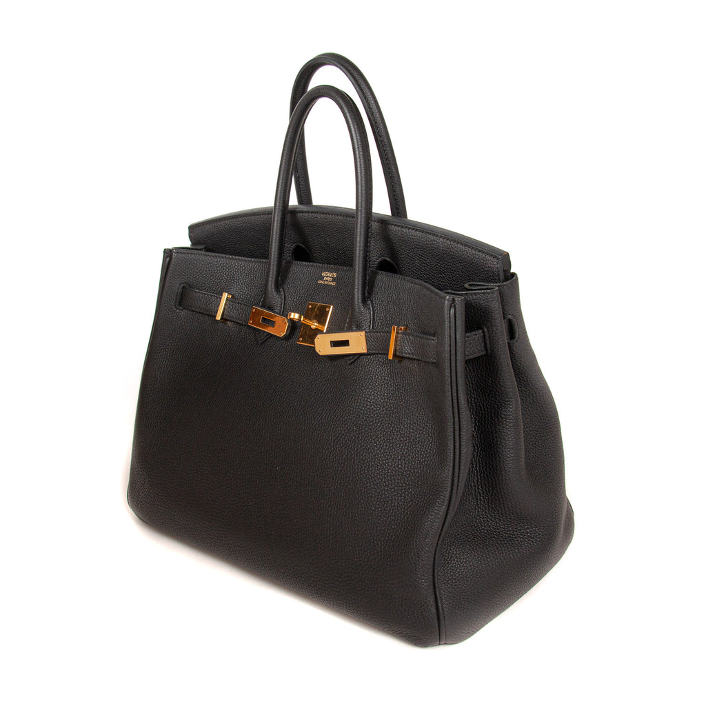 Birkin 35 Black Colour in Togo Leather with gold hardware. Hermès. 2001., Handbags and Accessories Online, Ecommerce Retail