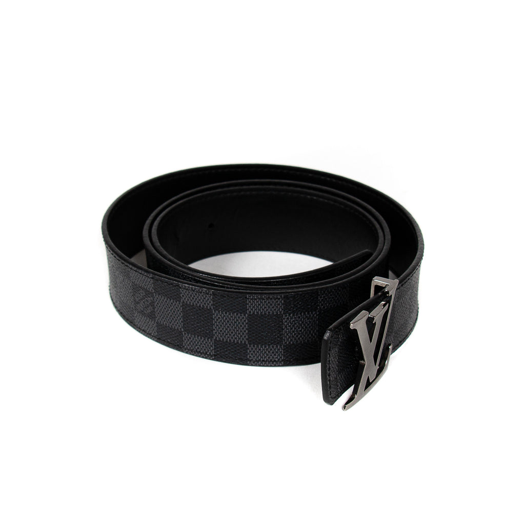 Louis Vuitton Belt Initiales Damier Graphite Black/Grey in Canvas/Leather  with Black - US