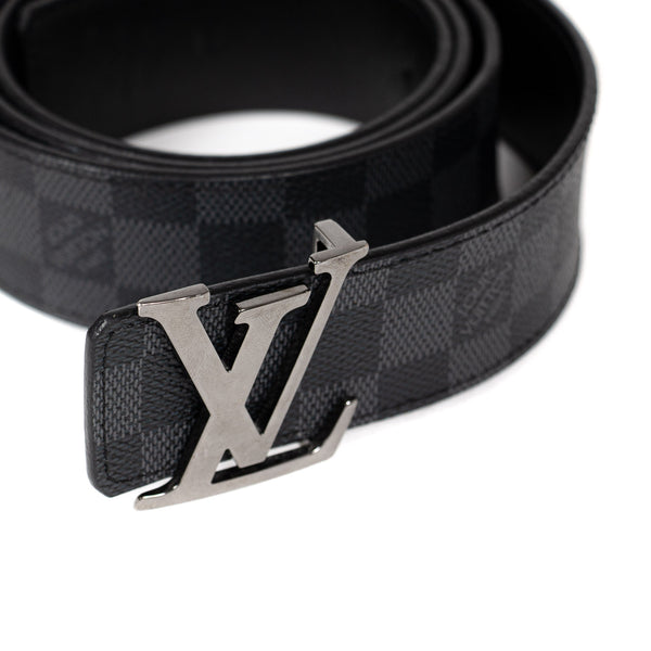Shop authentic Louis Vuitton Damier Graphite Initiales Belt at