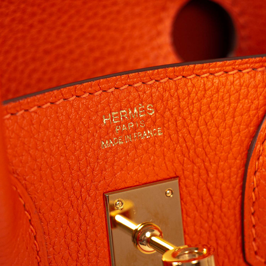 2022 Hermès Birkin 25 Orange Togo Leather For Sale at 1stDibs