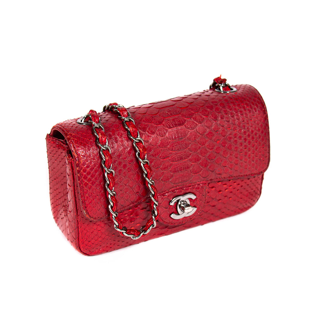 Chanel New Mini Classic Python Flap Bag