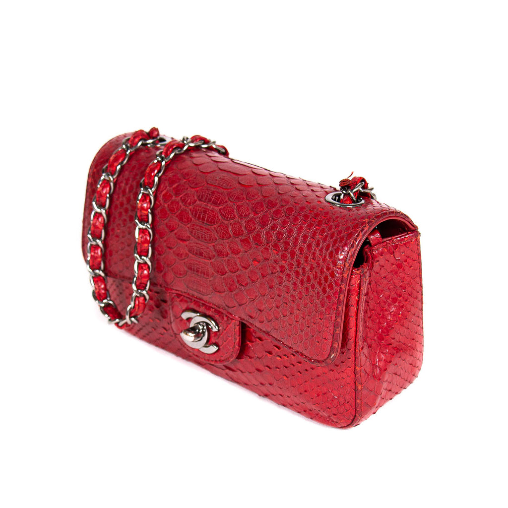 Chanel New Mini Classic Python Flap Bag