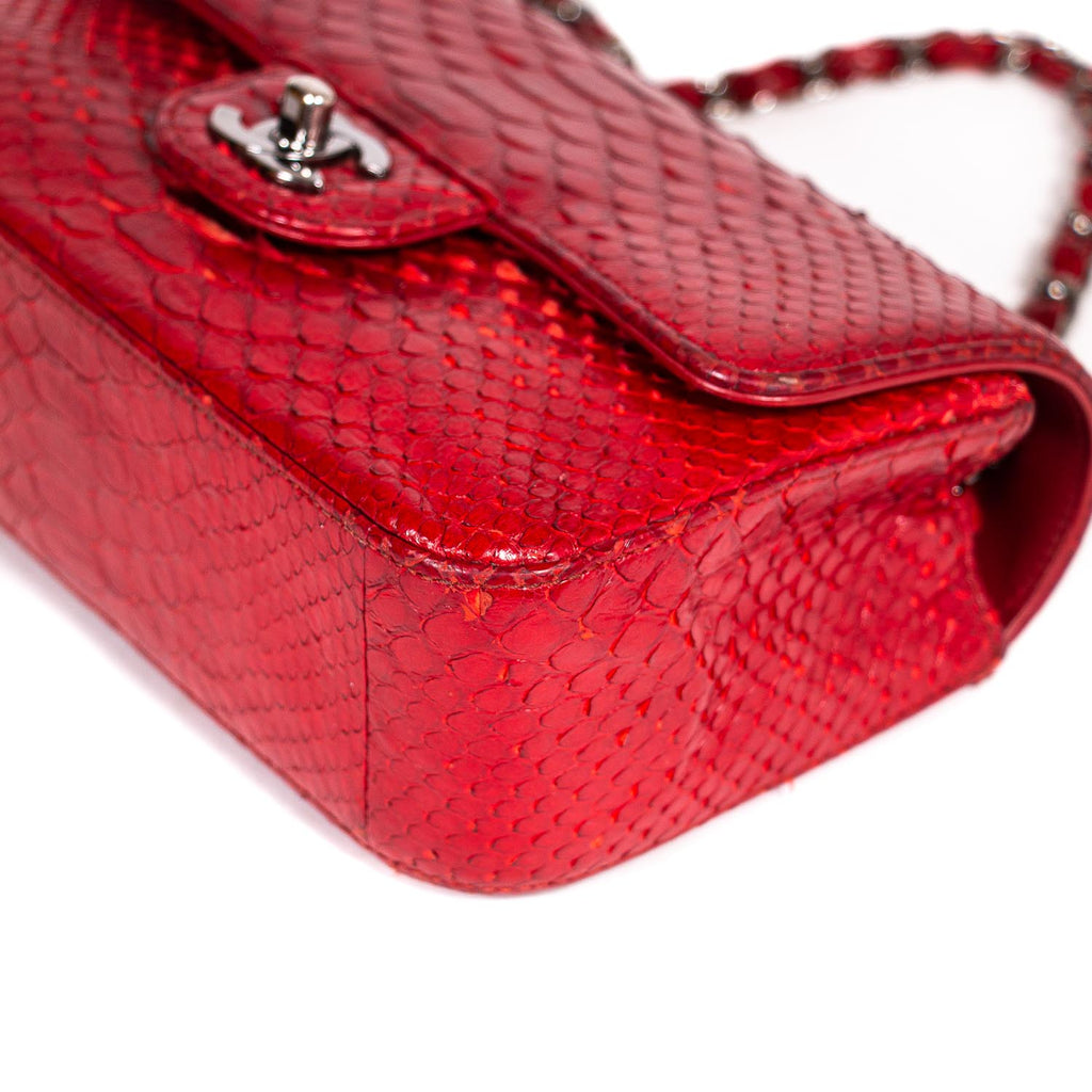 Chanel New Mini Classic Python Flap Bag