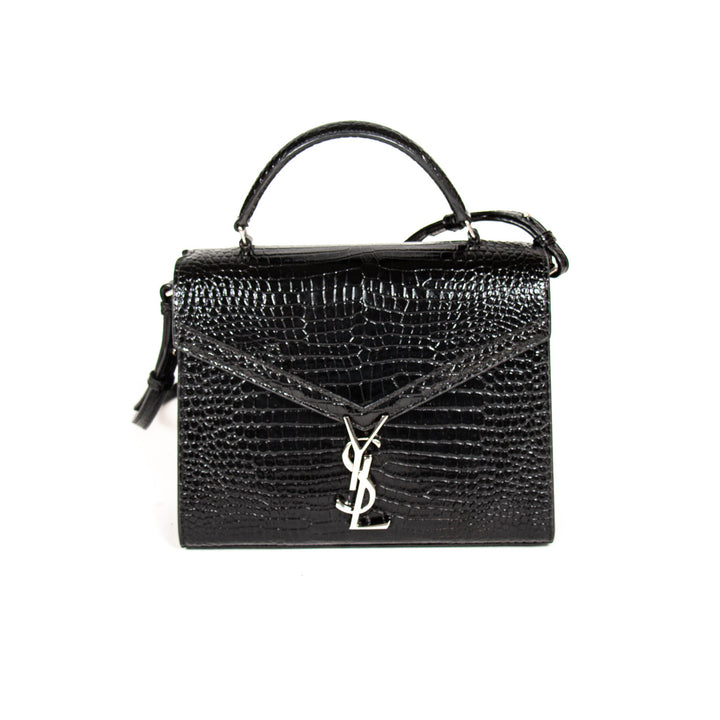 Saint Laurent Cassandra Medium Crocodile Embossed Leather