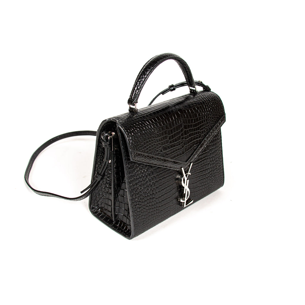 Saint Laurent Cassandra Medium Crocodile Embossed Leather