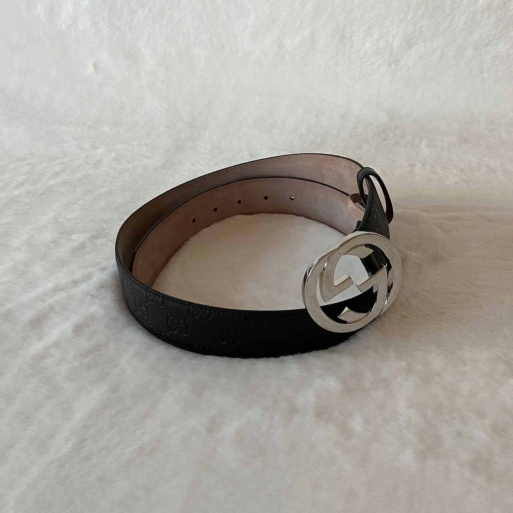 Gucci GG Signature Interlocking Leather Belt