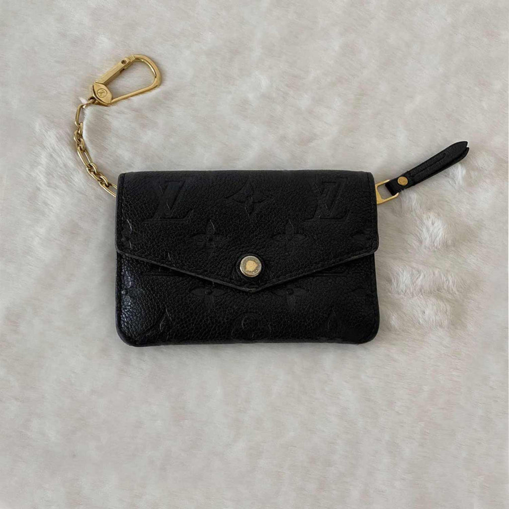 LOUIS VUITTON Key Pouch Empreinte Leather Wallet Noir