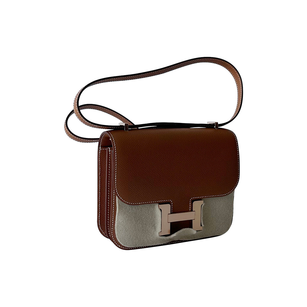 Hermès 18cm Black Epsom Leather Mini Constance III Bag with