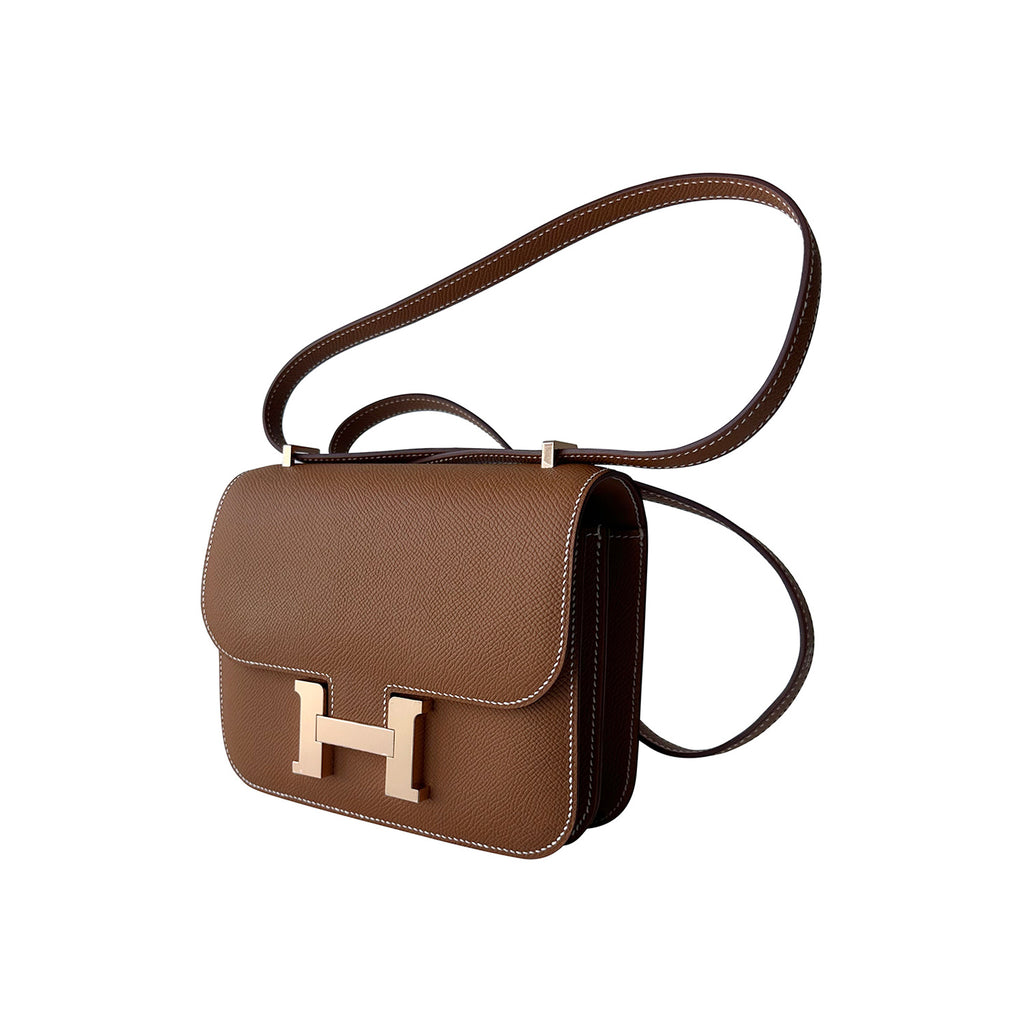HERMES Constance 3 Mini 18 Shoulder Bag Box Calf Trench Purse 90183544