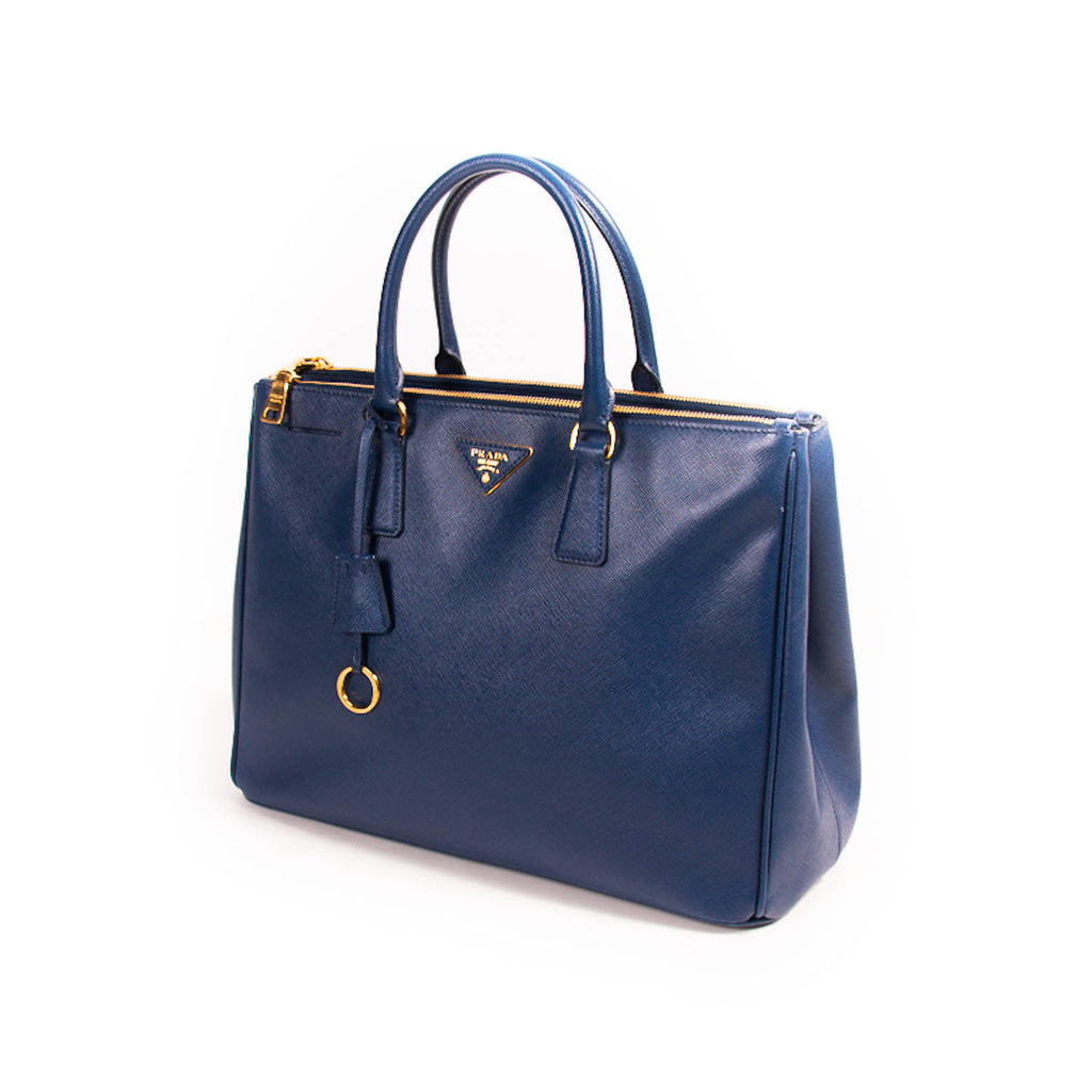 Prada Bag, Navy Saffiano Medium Galleria Double Zip Tote