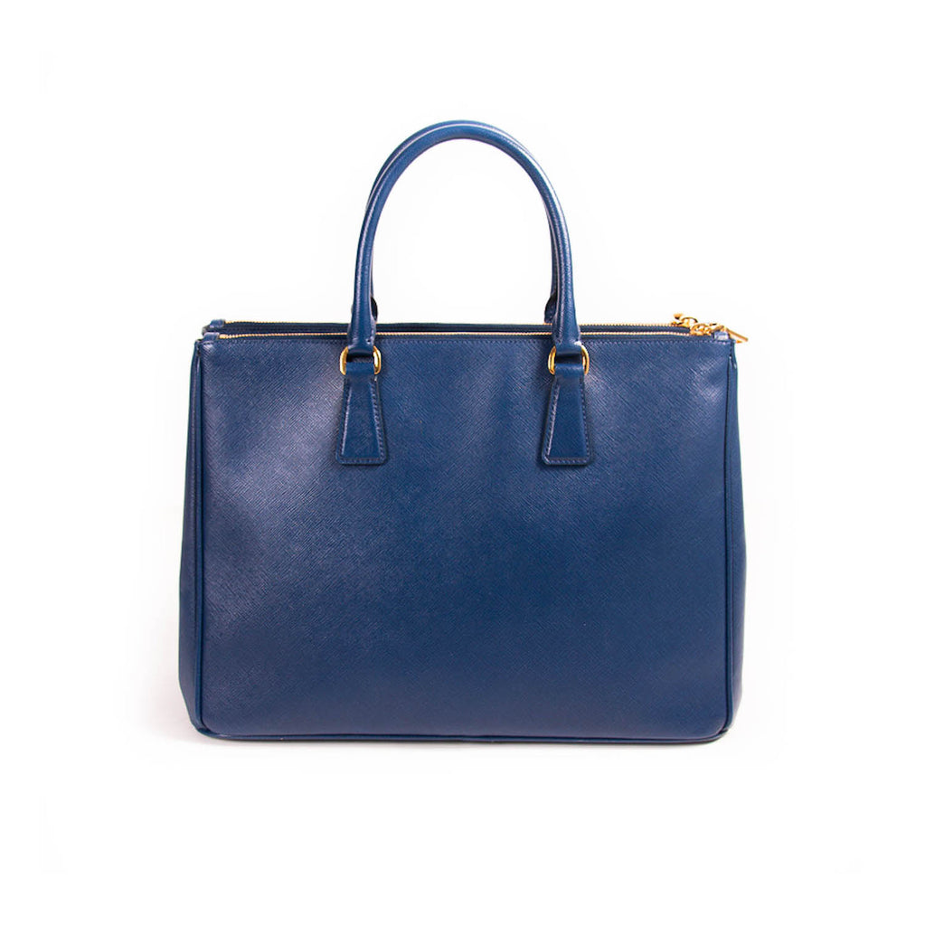 PRADA GALLERIA SAFFIANO TOTE BAG BLUE/BLACK