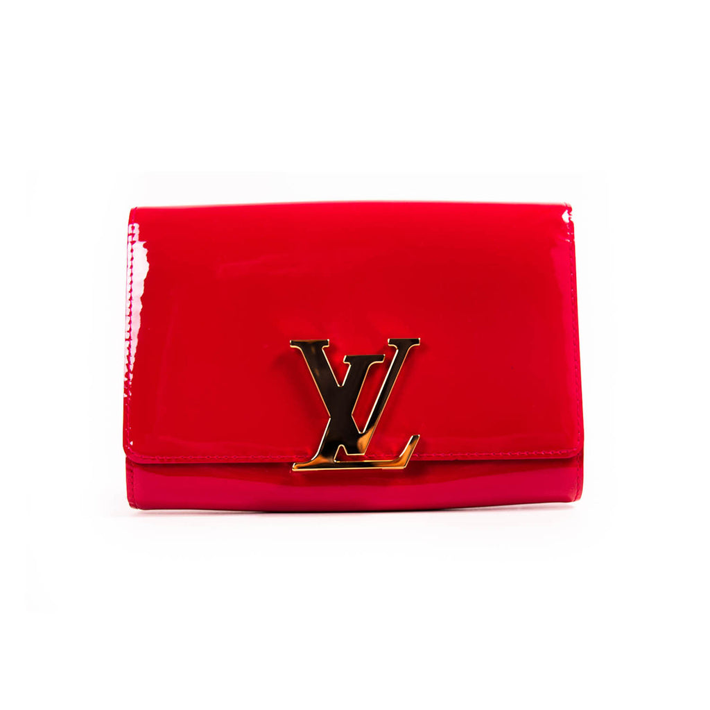 Louis Vuitton Red Vernis Leather Louise Clutch