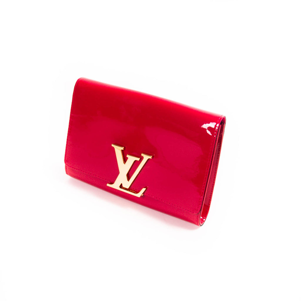 Louis Vuitton Red Vernis Leather Louise Clutch Bag