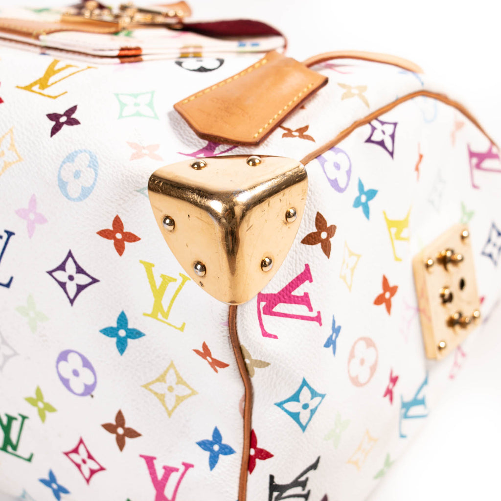 Louis Vuitton Murakami White Multicolor Blanc Speedy 30 98lv215s