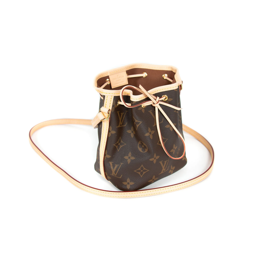 Nano noé cloth handbag Louis Vuitton Brown in Cloth - 25261530