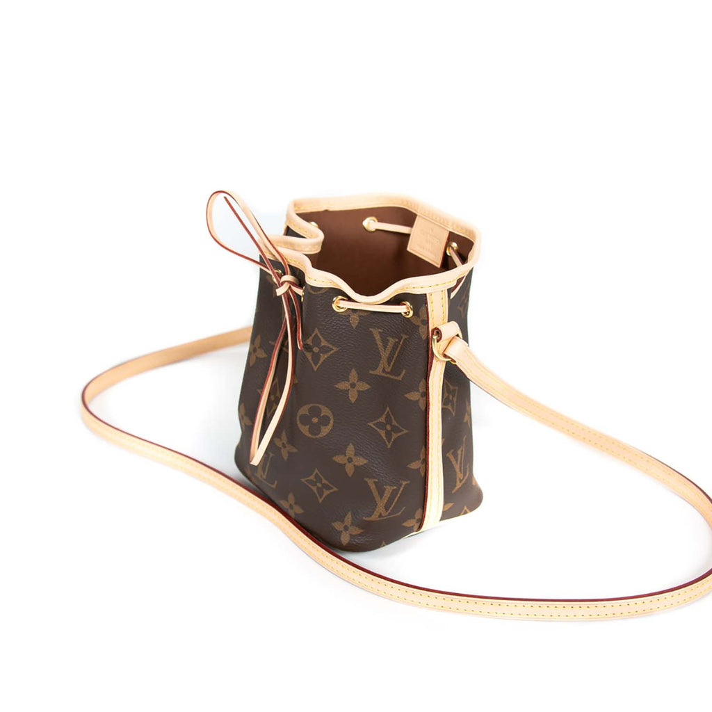 Nano noé cloth handbag Louis Vuitton Brown in Cloth - 36775990