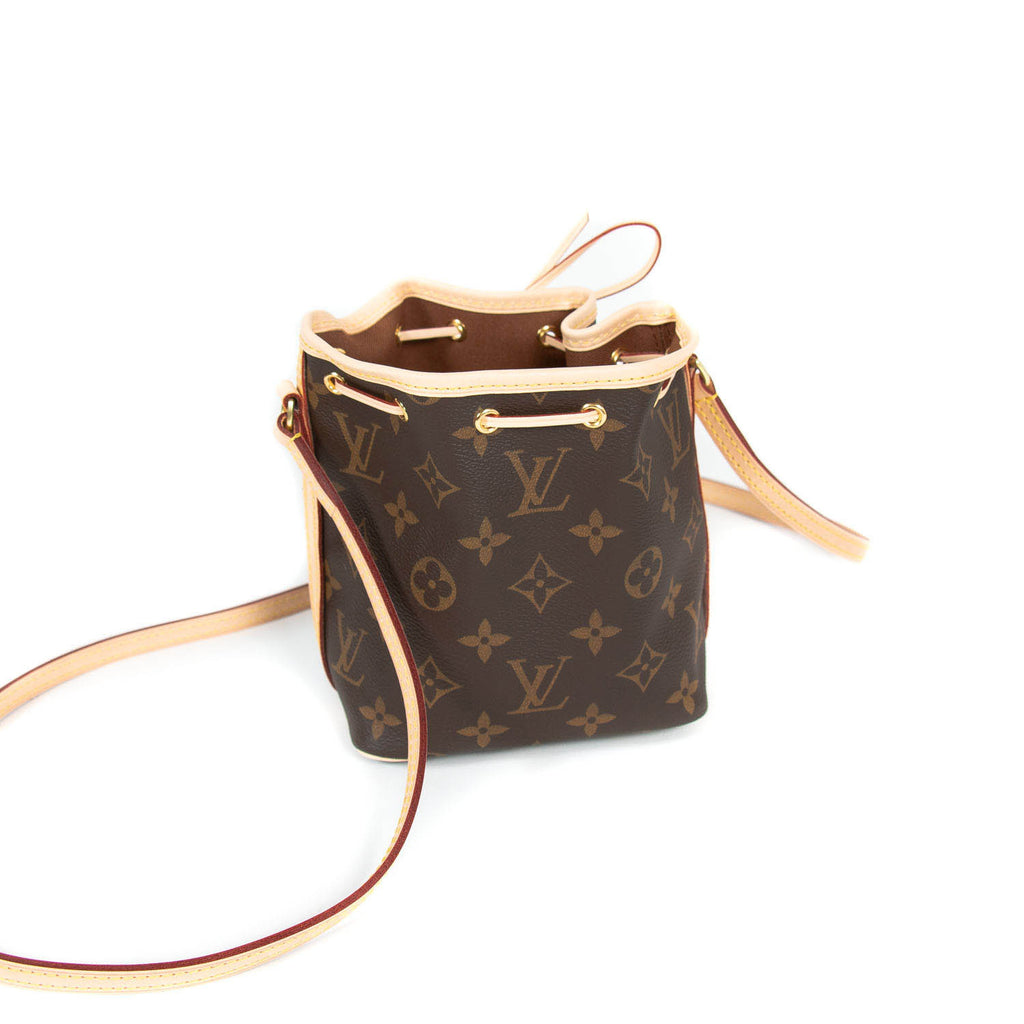 Louis Vuitton Monogram Coated Canvas Nano Noé Gold Hardware, 2020, Brown Womens Handbag