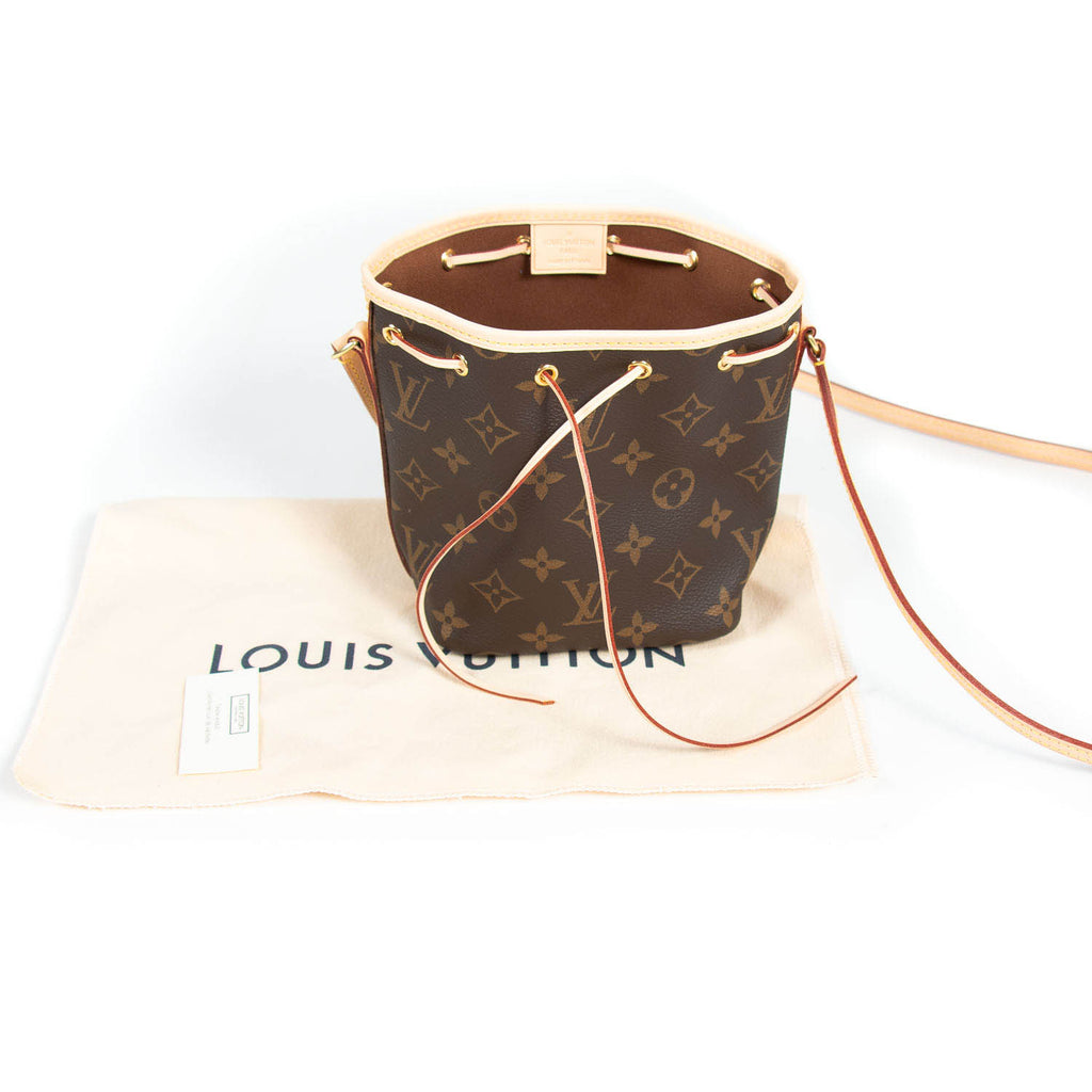 Nano noé cloth handbag Louis Vuitton Brown in Cloth - 34689382