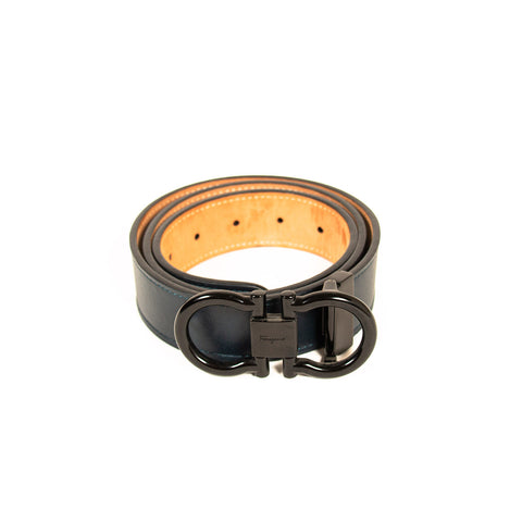 Capo Pelle Men's Leather Belt with Metal Loops