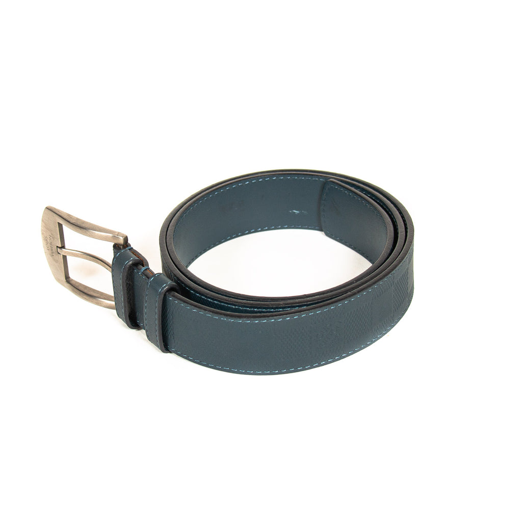 Used louis vuitton black leather BELT / ACCESSORIES