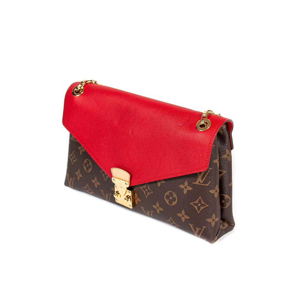 Pre-owned Louis Vuitton Pallas Chain Red Flap Monogram Shoulder Bag