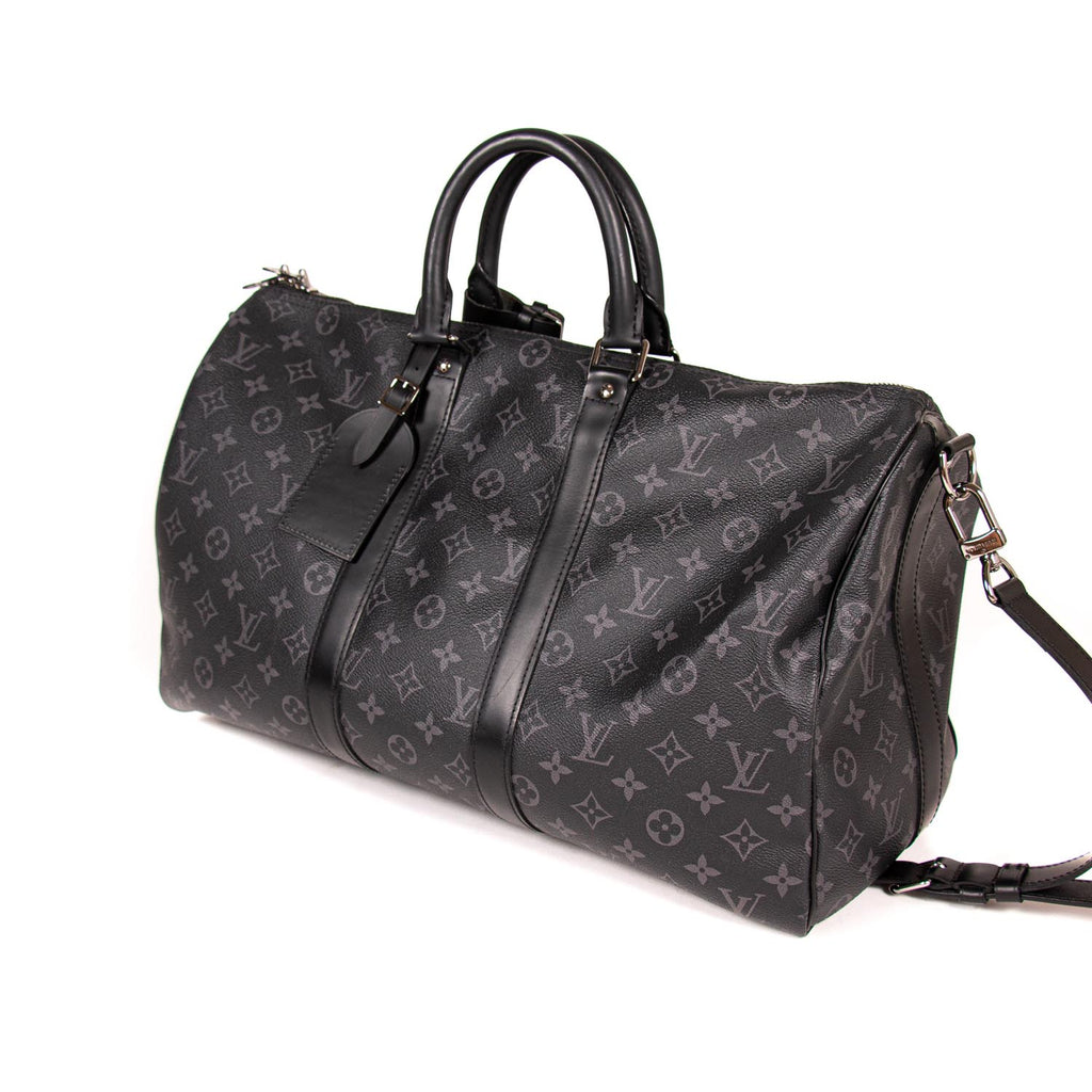 Authentic Louis Vuitton Monogram Eclipse Keepall Bandoulière 45 Travel –  Paris Station Shop