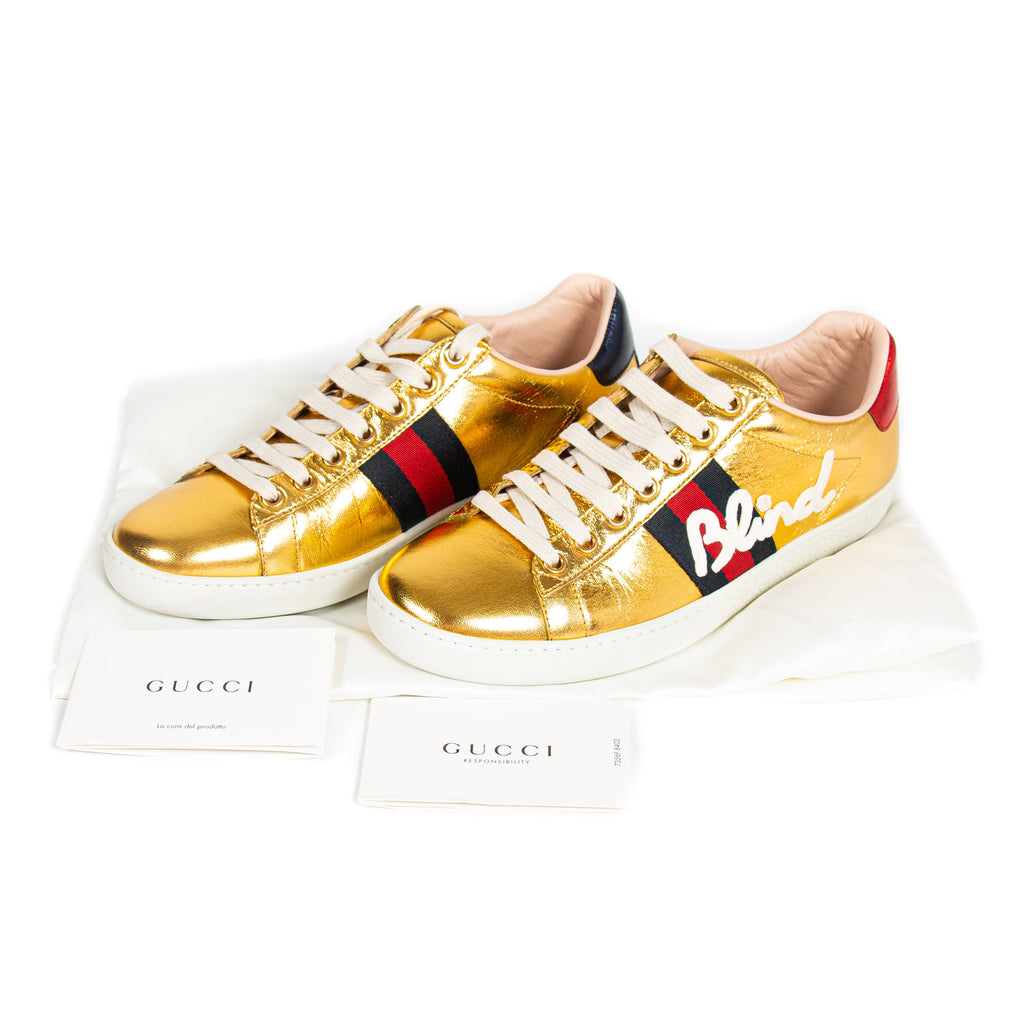 Gucci Ace Leather Embroidered Sneaker Shoes Gucci - Shop authentic new pre-owned designer brands online at Re-Vogue