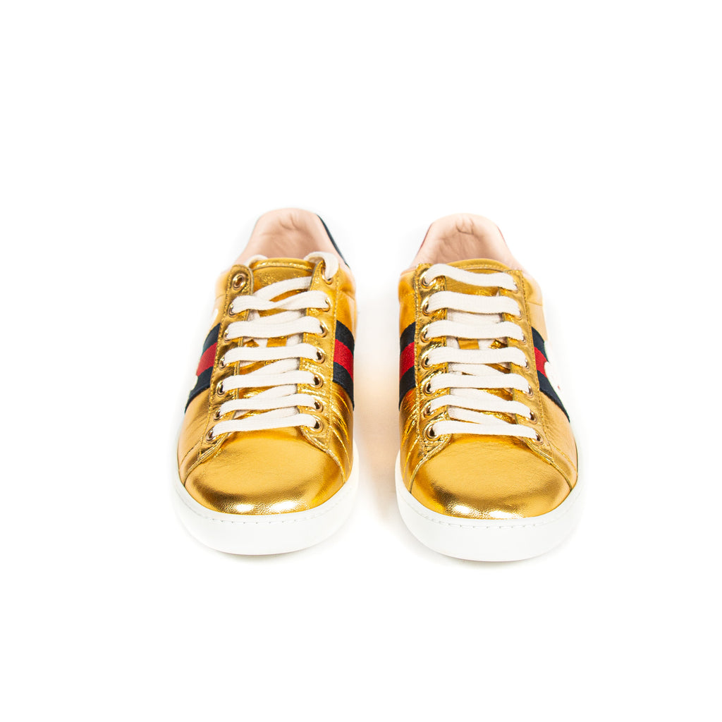 Gucci Ace Leather Embroidered Sneaker Shoes Gucci - Shop authentic new pre-owned designer brands online at Re-Vogue